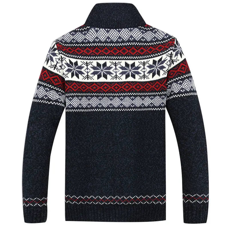 Мужской вельветовый свитер повседневный утепленный шерстяной с рисунком для