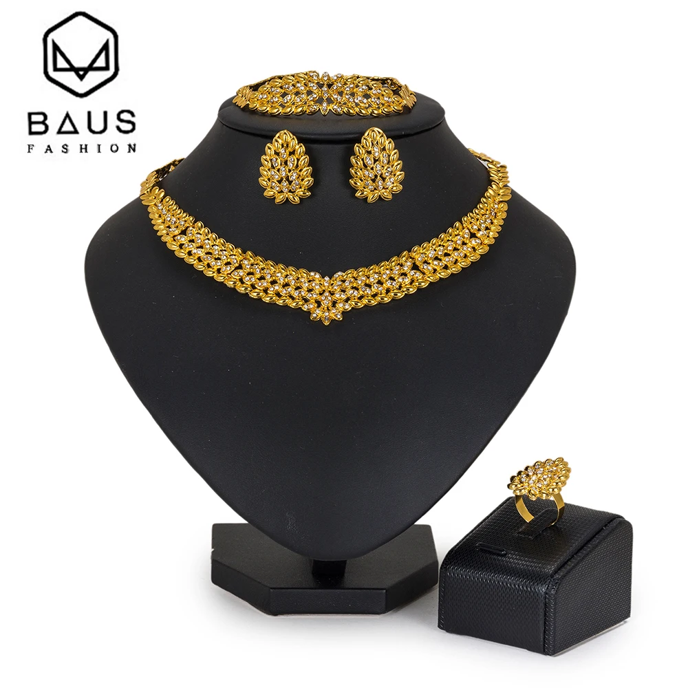 BAUS наборы ювелирных изделий для свадьбы в нигерийском стиле модные женские