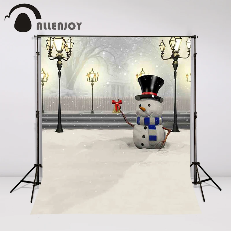Allenjoy виниловый фон для фотосъемки рождественский снеговик шляпа уличная лампа