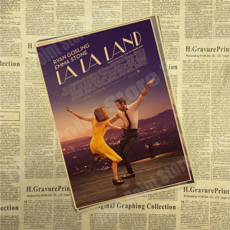 LA LAND фильм ретро крафт-бумага плакат ретро художественные изделия для стен Стикеры гостиной краски бар кафе