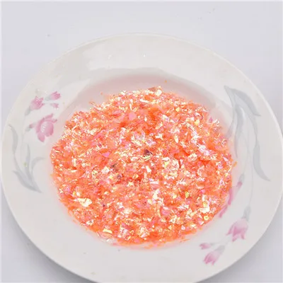 orange red Нерегулярные изоляционная бумага Блестки для ногтей белый розовый красочный Цвета Палетка с блеском Блестки для нейл Арта(искусство украшения ногтей) для 3D украшение для ногтей 10g - Цвет: orange red