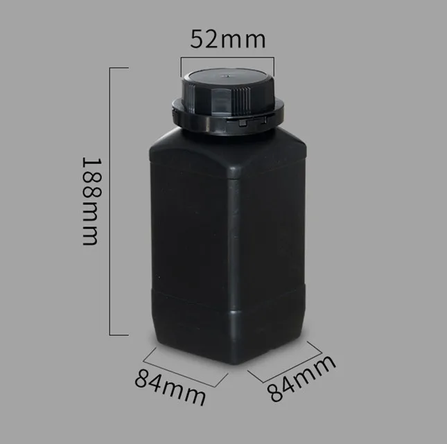 1000ML Black 250 мл, 500 мл, 1000 мл HDPE пластиковая бутылка для хранения с широким горлышком с защитной крышкой для вскрытия пищевой материал - Цвет: 1000ML Black