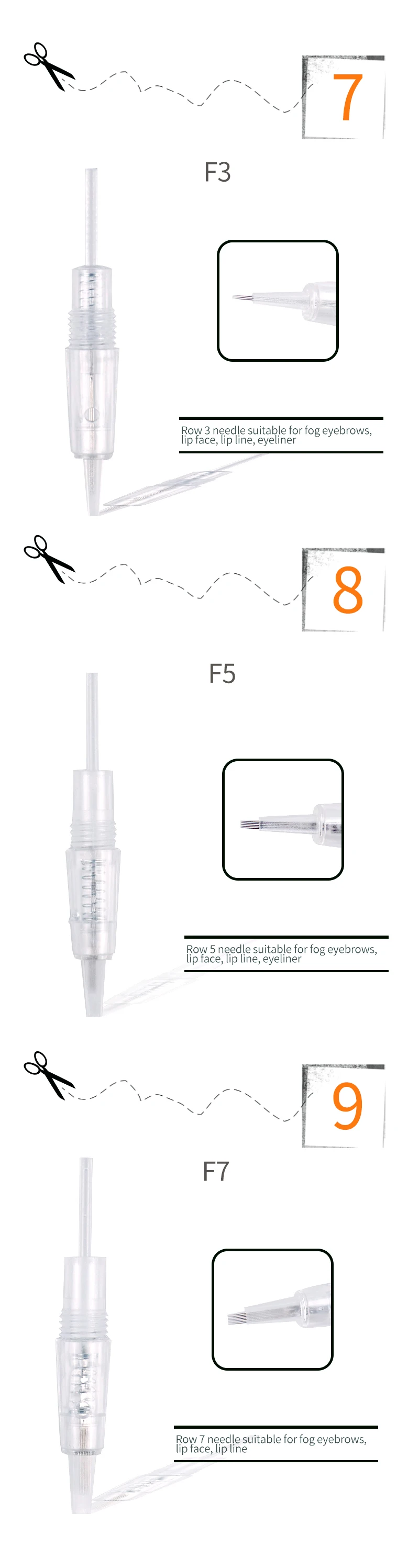 20pcs Disposable Sterile Tattoo Cartridge Needles For Rotary Pen Round Liner Shader Screw Blunt Needle/R1/R2/R3/R5/R7/F3/F5/F7