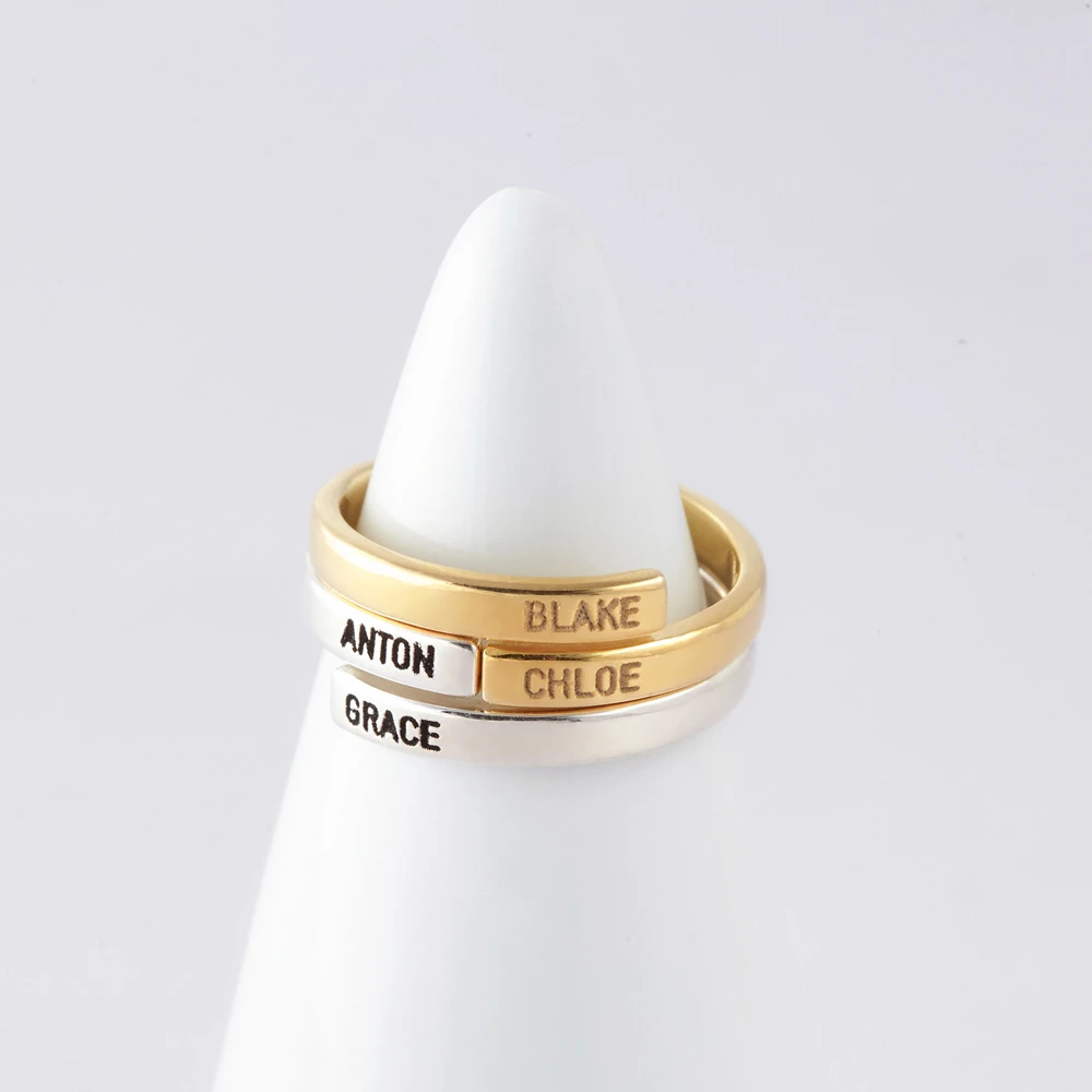 Гравированные обручальные кольца для мужчин и женщин регулируемые из