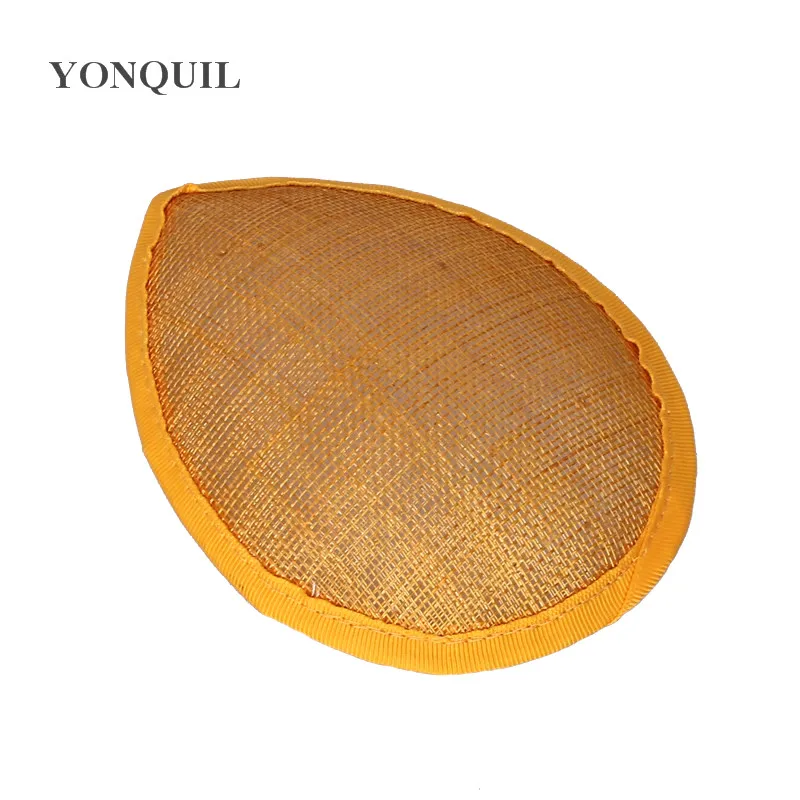Оранжевый 13 см teardrop Sinamay основа для вуалетки DIY millinery база Коктейльные Шляпы материал kentucky вечерние аксессуары для волос 17 цветов - Цвет: Цвет: желтый
