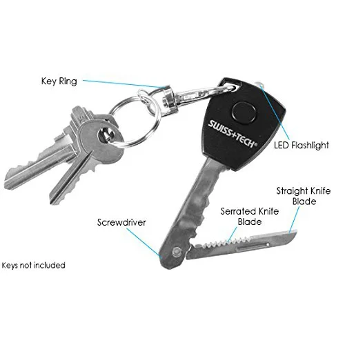 5 в 1 Utili Key кольцо для ключей многофункциональный инструмент с светодиодный