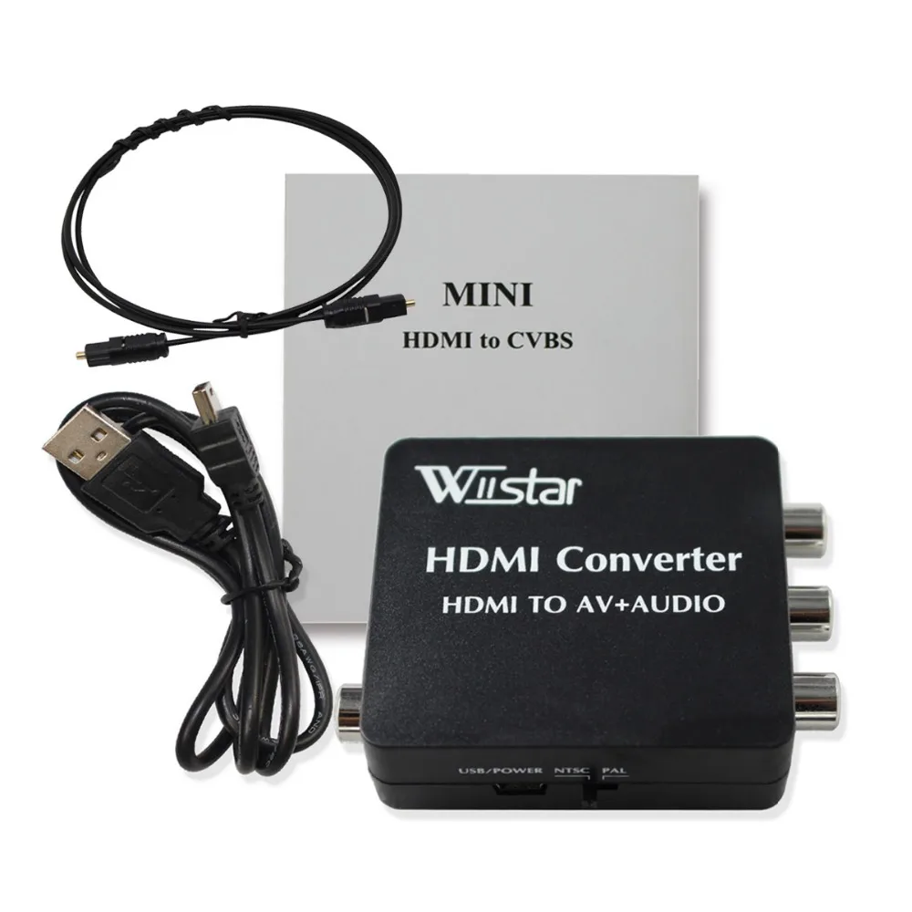HDMI2AV преобразователь HDMI в AV + Опора аудио конвертера SPDIF коаксиальный NTSC PAL
