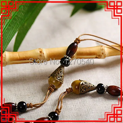 Ожерелье с китайским ветром и стеклянными керамическими бусинами украшения из