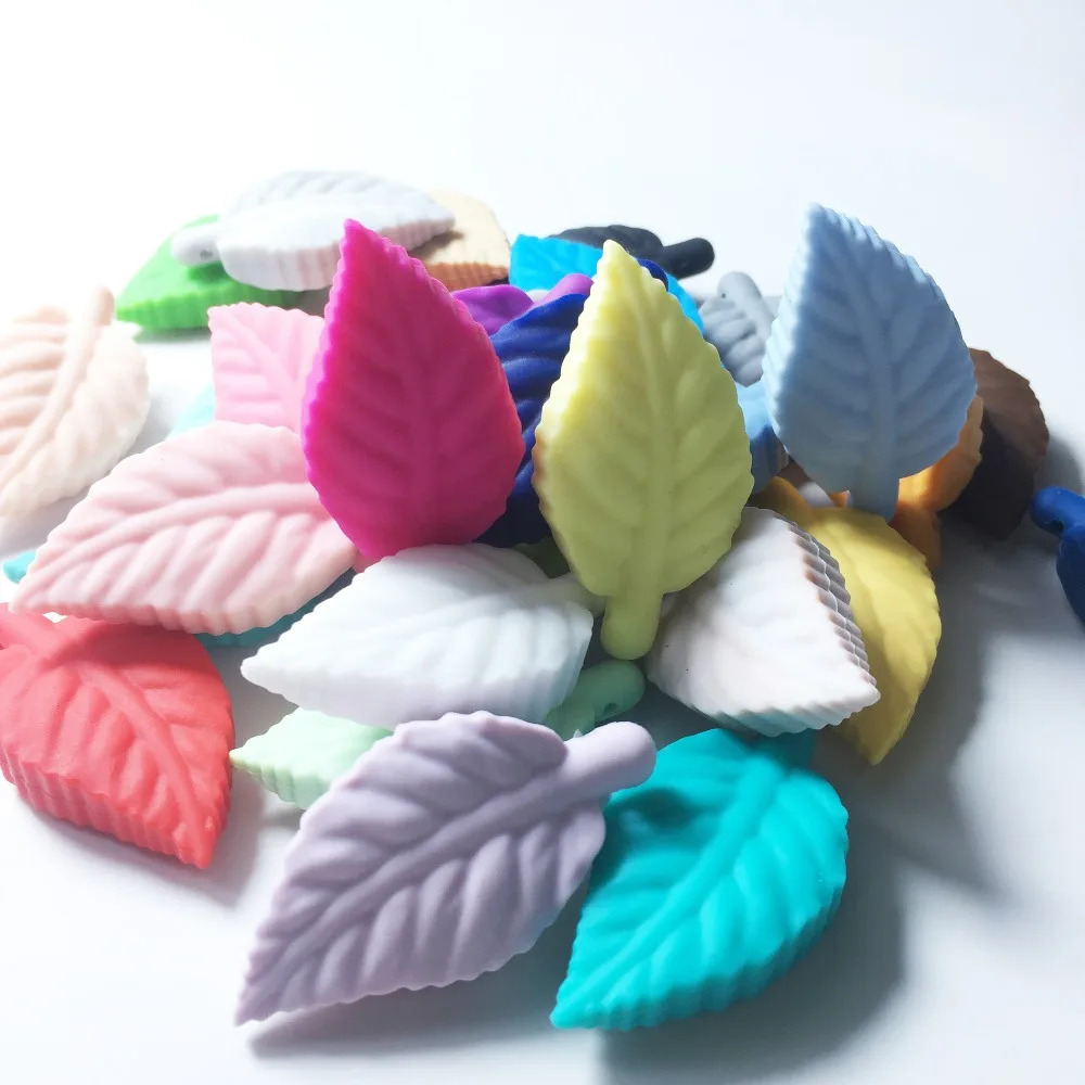 5 шт. силиконовые бусины для прорезывания зубов в виде листьев кормления