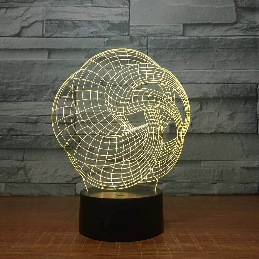 Новая Художественная абстракция 3D лампа 7 цветов Светодиодные ночные лампы для