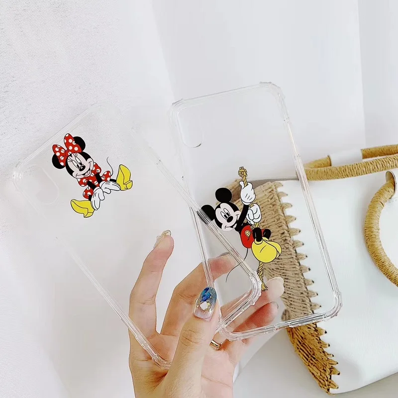 Роскошный противоударный прозрачный мягкий чехол из ТПУ с Микки для iphone XS MAX 6 6 S 7 8 Plus, чехол для iphone X XR