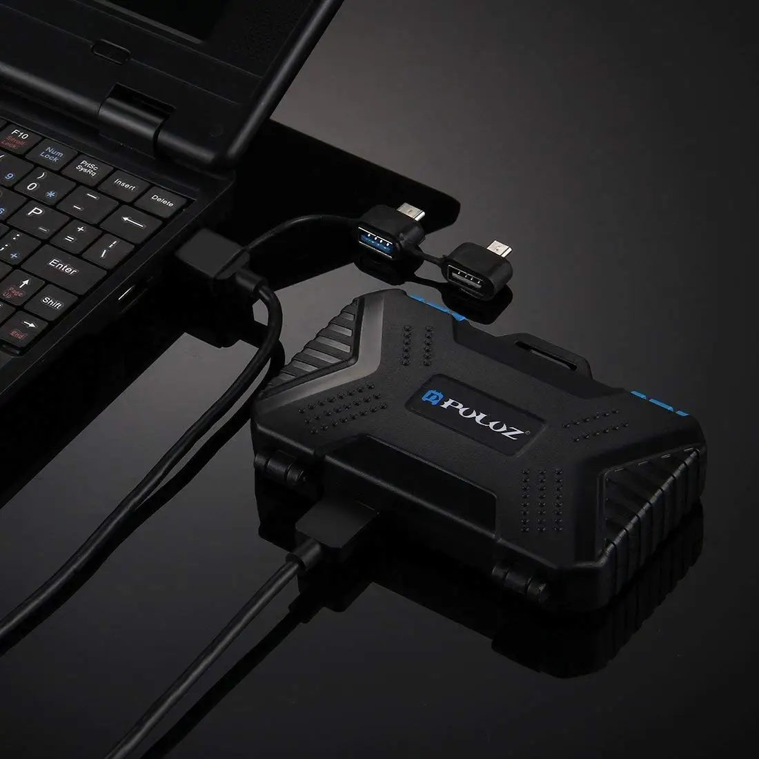 PULUZ считыватель карт памяти USB 3,0 SD CF TF считыватель с OTG Fuction и 21 слотом Водонепроницаемый SD CF TF SIM чехол держатель для Tab