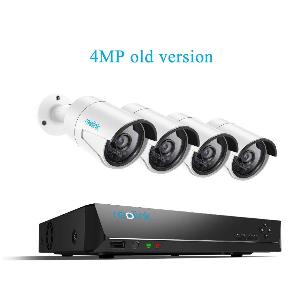 Reolink 4MP Камера Системы 8ch PoE NVR & 4 ip-камеры с питанием по пуля открытый HD видео