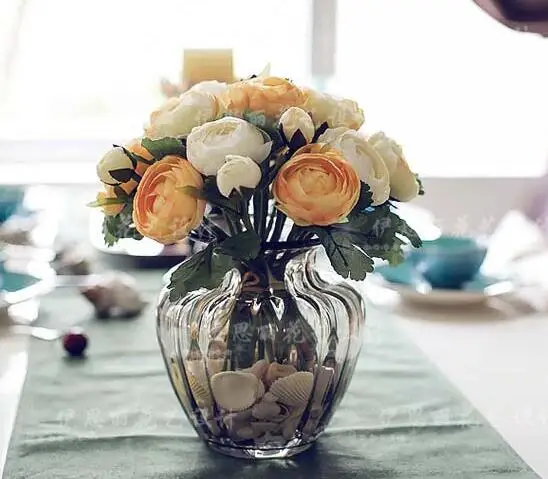 ВЫСОКОЕ Качество шелк цветок Европейский 1 Букет Искусственные Цветы Осень