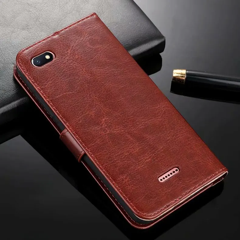 Темно-коричневый Xiaomi 6 8 9 SE Lite A2 Pocophone F1 Redmi 6A 7A 7 GO 5a 5 Plus K20 Pro чехол бумажник флип Силиконовый Стенд на Redmi Note 5 6 7 Pro - Цвет: Темно-коричневый