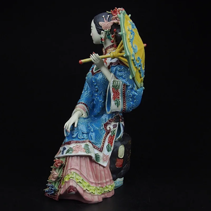 Цветная фаянсовая керамическая фарфоровая статуэтка орнамент украшение дома