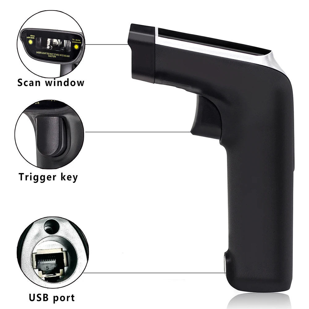 Ручной сканер штрих-кода считыватель USB проводной 1D для POS | Компьютеры и офис
