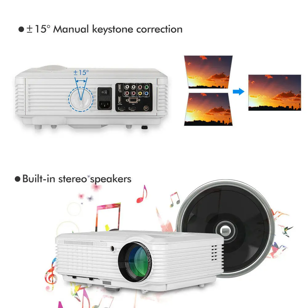 A7 (A) светодиодный видеопроектор Full HD 1280x800p Android 6 0 беспроводной Wifi USB HDMI Bluetooth для