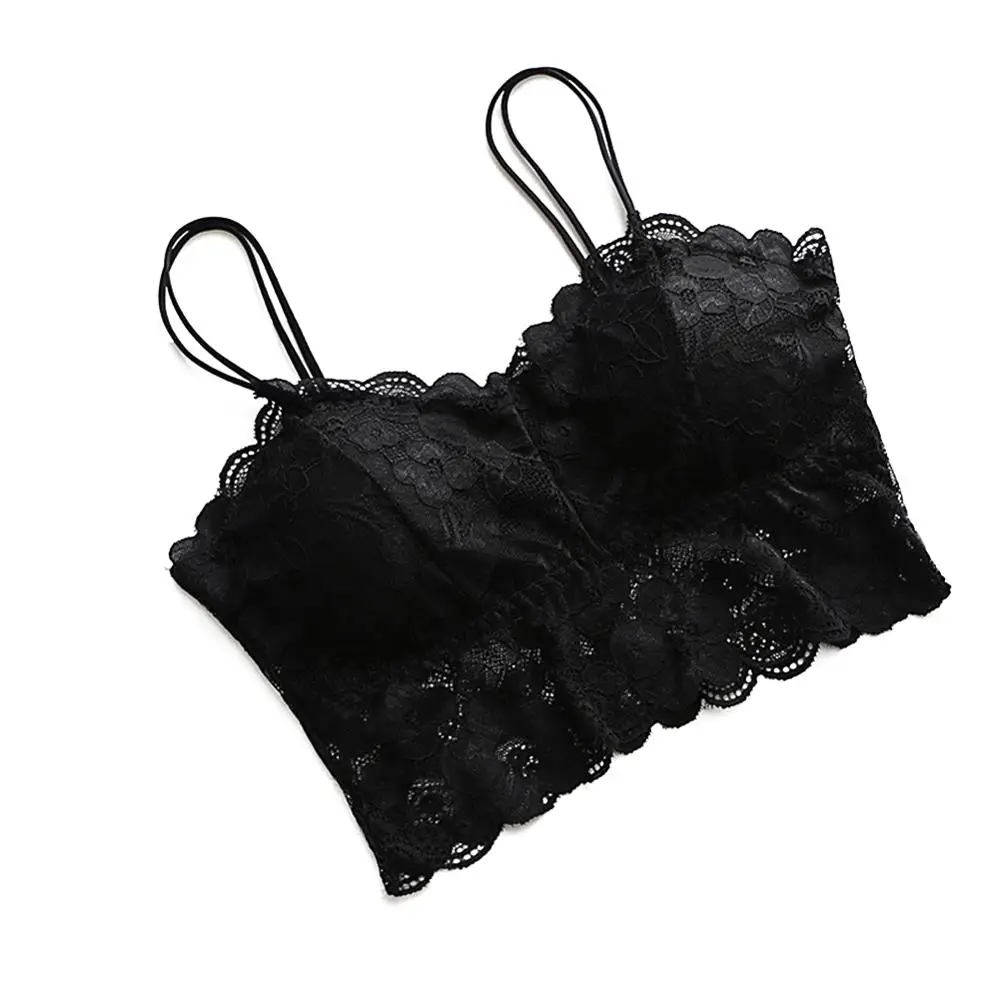 Бюстгальтер женский Однотонный черный/белый с ремешком | Женская одежда