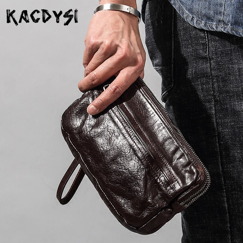 Мужской кошелек ручной работы из натуральной кожи на молнии|Мужские кошельки| |