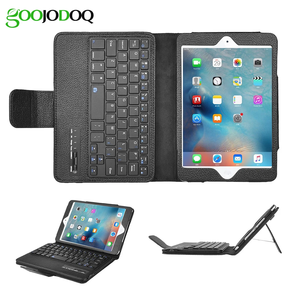 Чехол клавиатура для iPad Mini 4 3 2 1 из искусственной кожи Folio Smart Cover Apple чехол со
