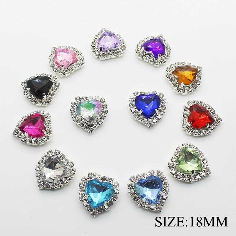 10pcs/lot 18MM Rhinestone Buttons for Craft Handicraft Snap Flat Back Clothing Women Tie Decorative | Дом и сад