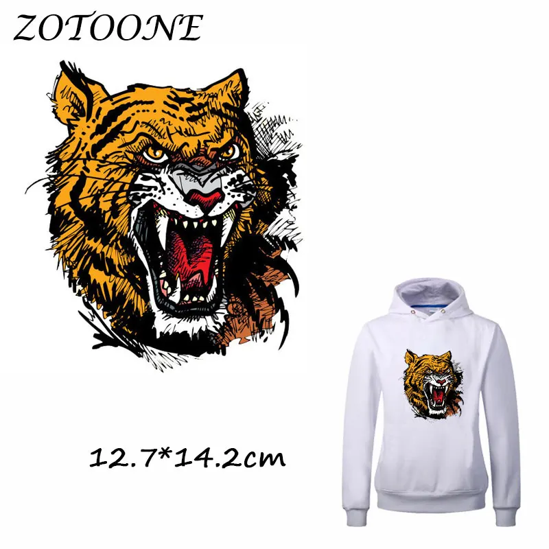 

ZOTOONE Patches for Clothing Tiger Patch Heat Transfer DIY Accessory Decoration Iron on Patches Beaded Applique Clothes T Shirt