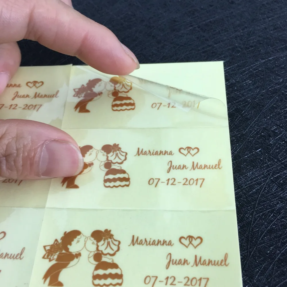 100 шт./лот Персонализированные Прозрачные Свадебные наклейки для украшения