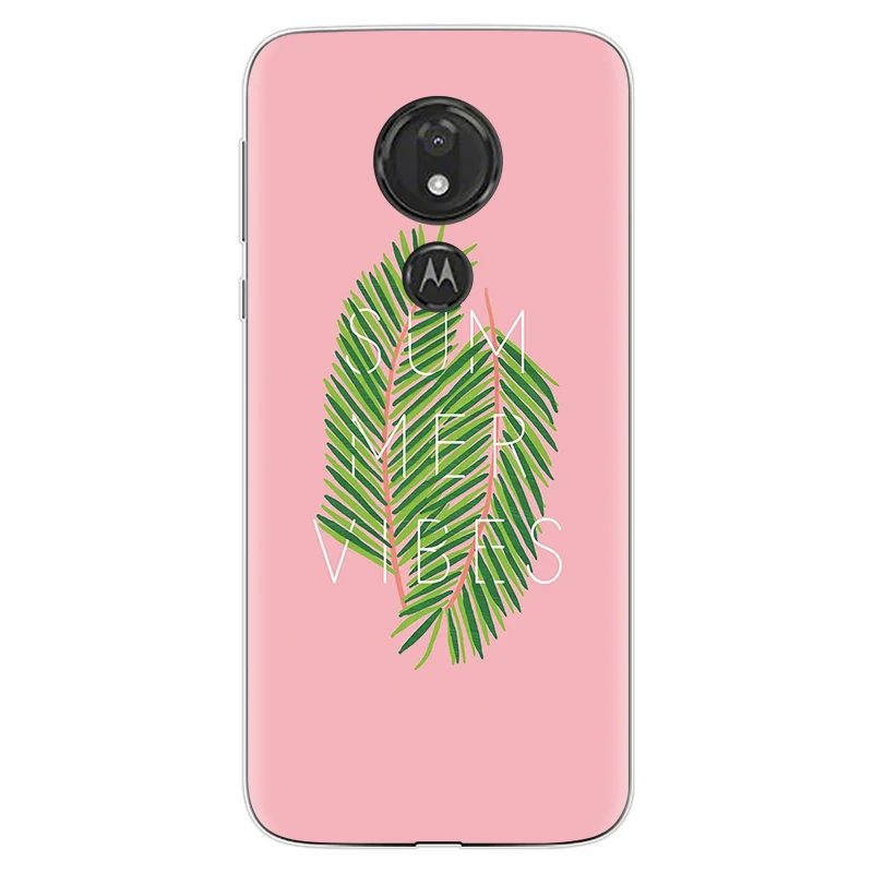 fdsum Чехол с летними листьями для Motorola Moto G6 Z2 Z3 G4 G7 E5 Play EU Go E4 G5S Plus One Мягкий силиконовый чехол из ТПУ с фламинго - Цвет: fdsum