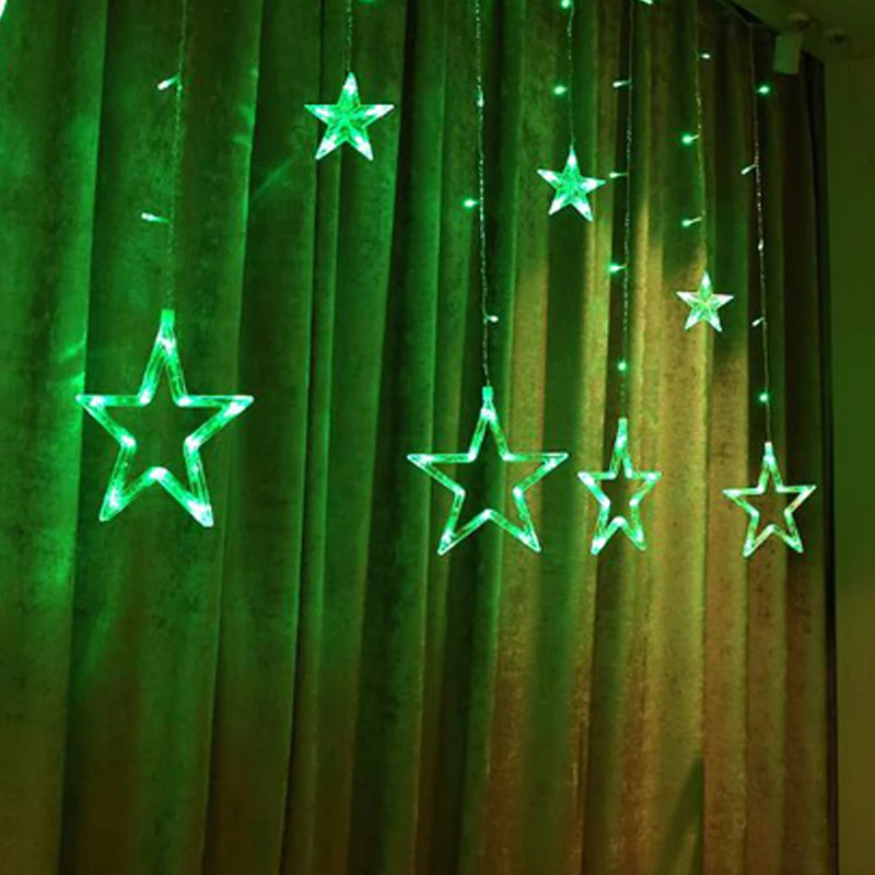 Christmas LED Lights AC/US/EU/UK Romantic Fairy Star Curtain String Lighting For Holiday Wedding Garland Party Decoration | Лампы и