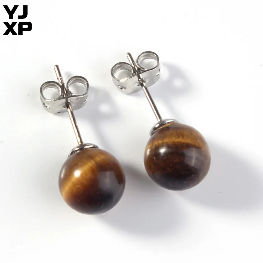 YJXP, 1 пара, классические, посеребренные, разноцветные, круглые, бусины, серьги-гвоздики, розовые кварты, зеленый авантюрин, для женщин, амулеты, ювелирное изделие