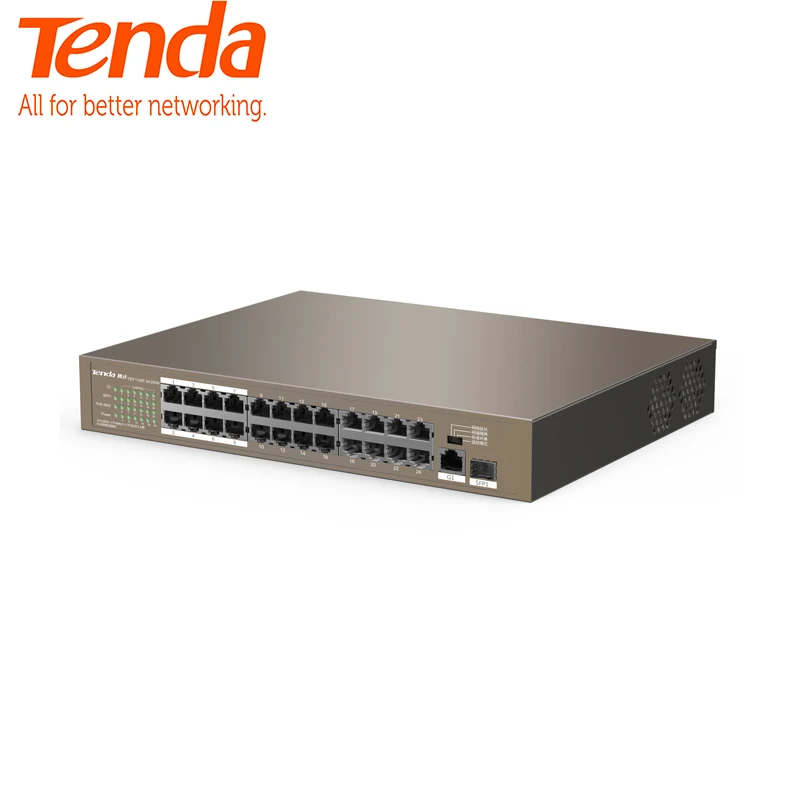 Tenda TEF1126P-24-250W коммутатор для интернет-сети 24 Порты, 225 W PoE источника питания