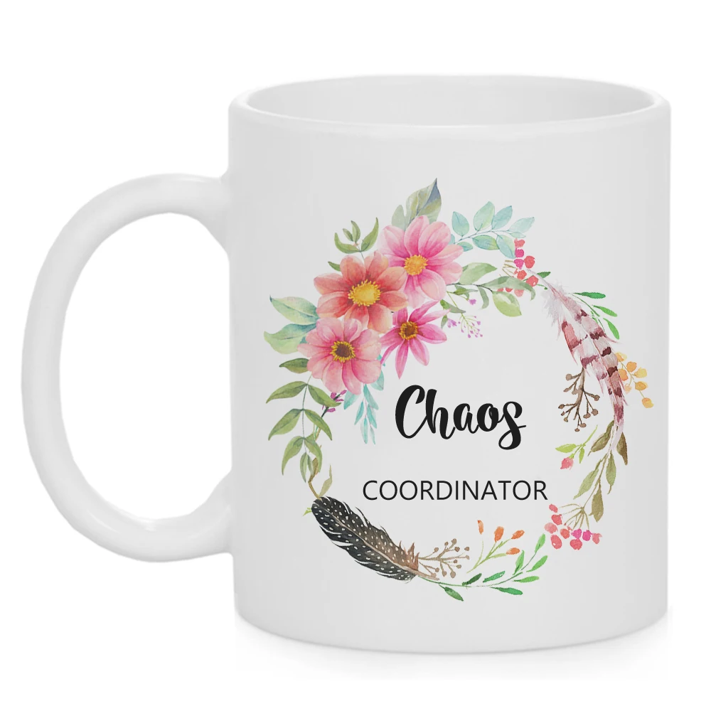 Керамическая кружка хаос координатор мама или учительница подарок учителю