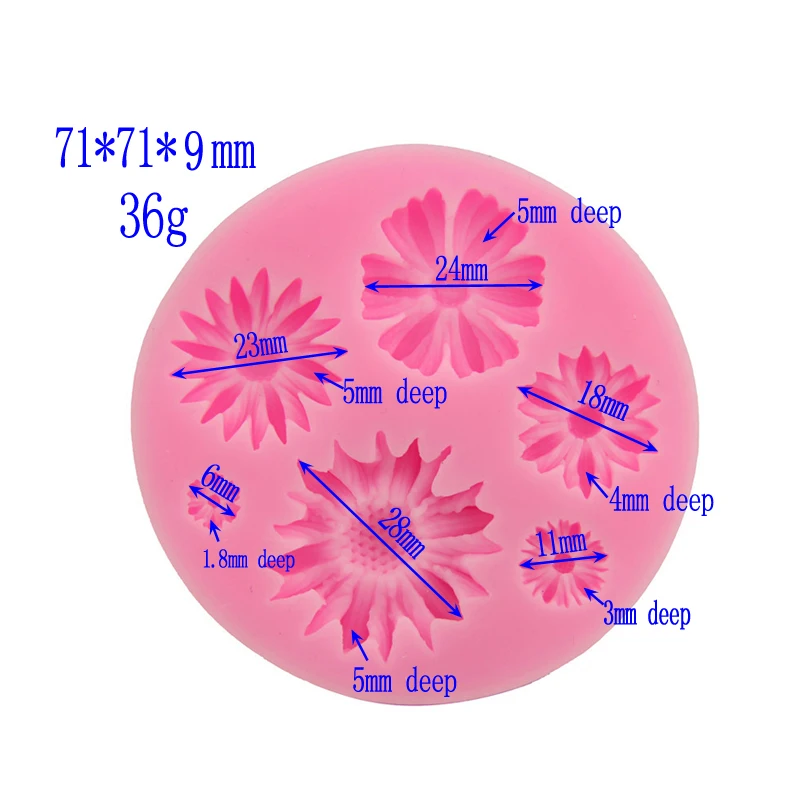 Хризантема Клык Дэн торт украшение силиконовая формочка в виде цветов форма для