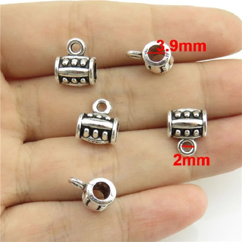 20474 40 Шт. Винтаж Сплав Серебра Филигранной Стиле Риса Форму Шариков Loop Подвеска