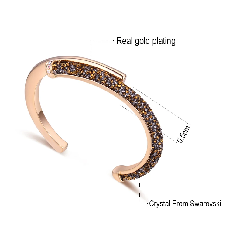 Бренд MALANDA Браслет манжета с кристаллами от Swarovski для женщин модные свадебные