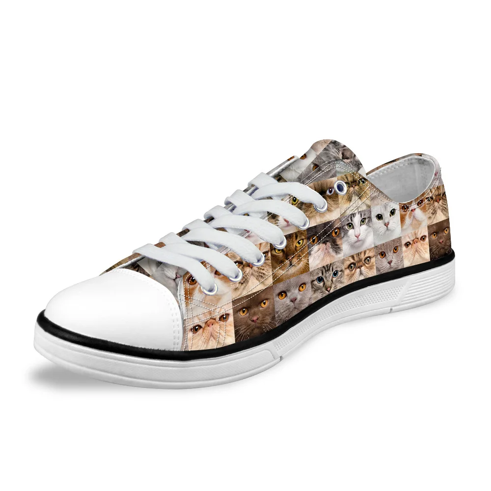 Женская парусиновая обувь на шнуровке с 3D-принтом | Обувь