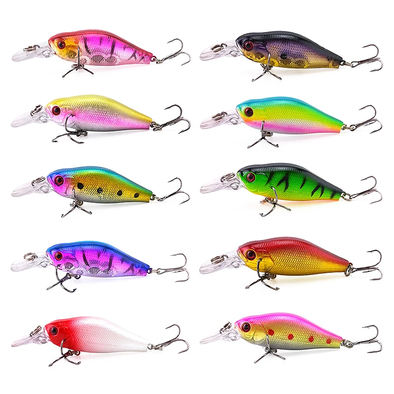10 шт. рыбалка воблеры рыболовные принадлежности крючки поплавок приманки для