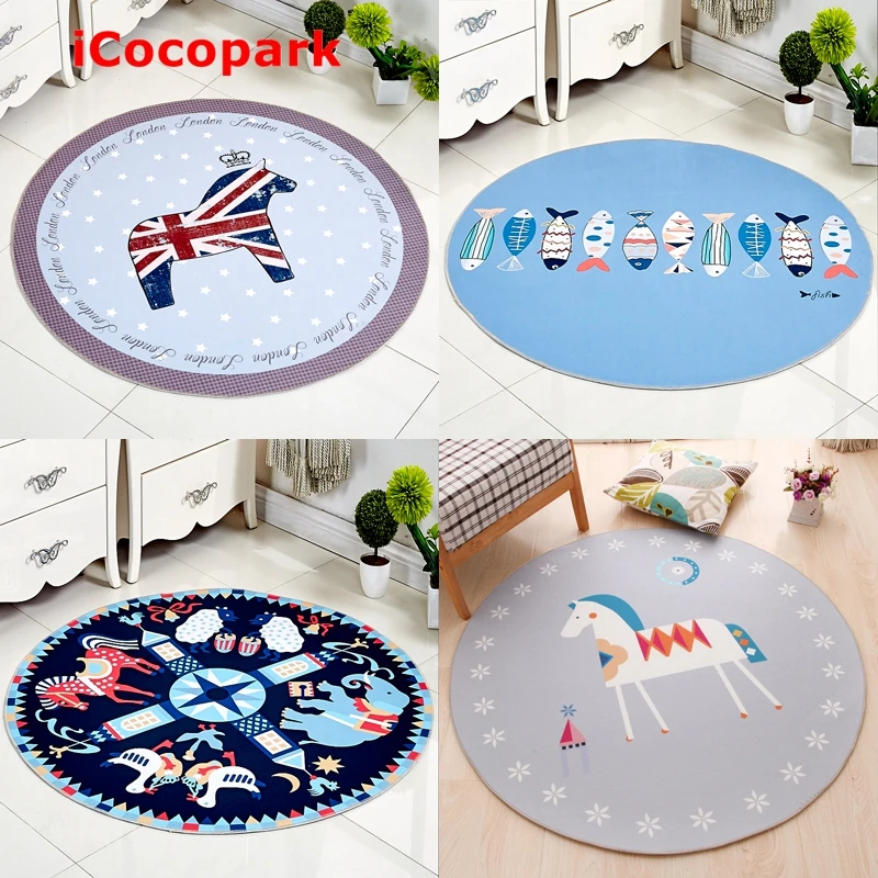 NiceRug круглый кукольный ковер с изображением пони журнальный столик для гостиной