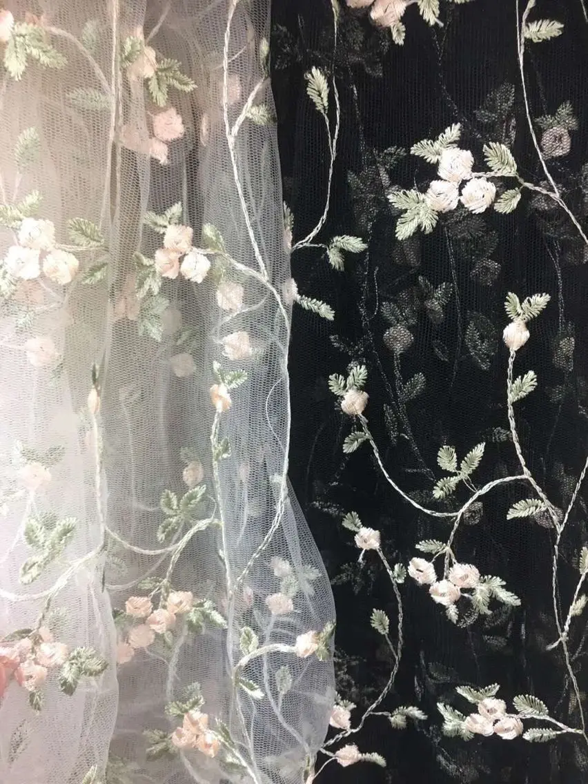 Тюль Rolls Лоскутное 5 ярдов/серия 130 см полноценно Ткани Телас Полиэстер Вышивка