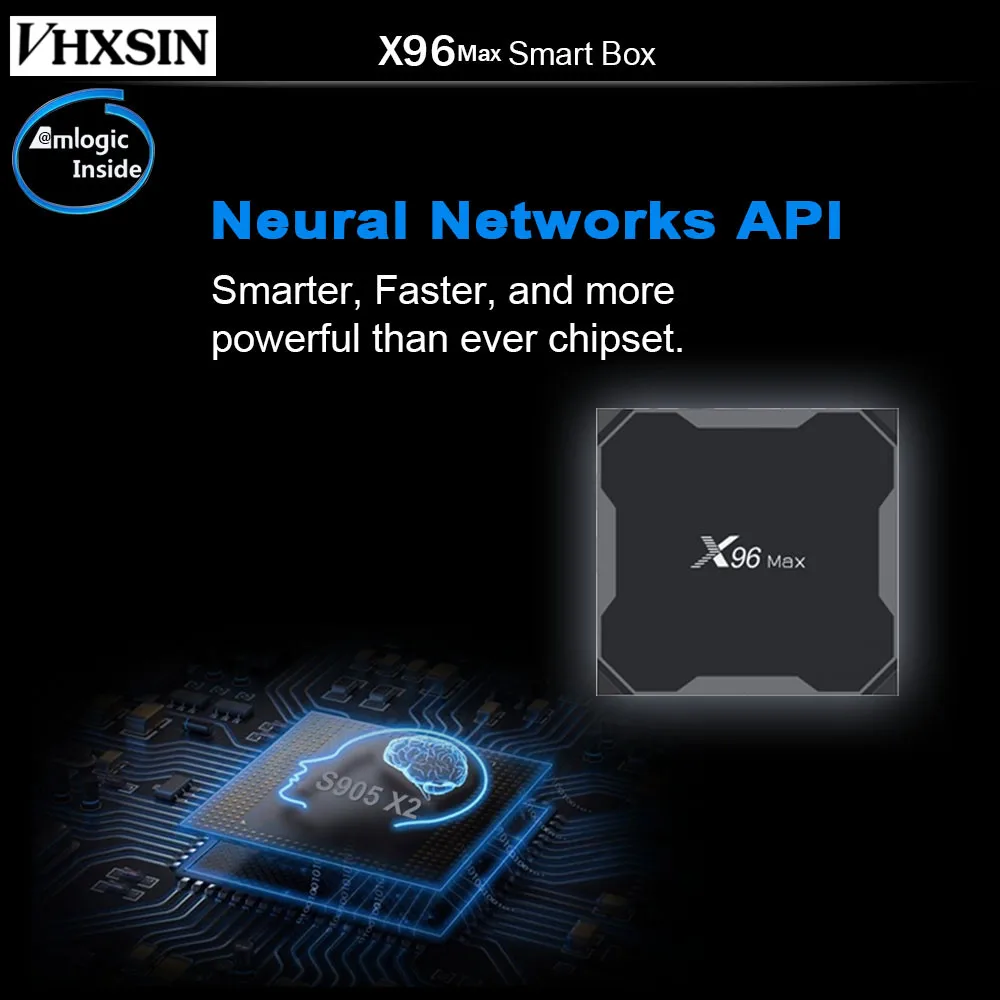 VHXSIN 50 шт./лот X96Max Android 8 1 Amlogic S905X2 LPDDR4 4G64G TV BOX Quad Core 2.4G5G | Электроника