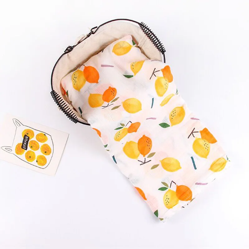 Lemon Детское одеяло бамбуковое хлопковое муслиновое пеленки для новорожденных банное полотенце детские одеяла чехол для коляски постельные принадлежности одеяло - Цвет: Lemon