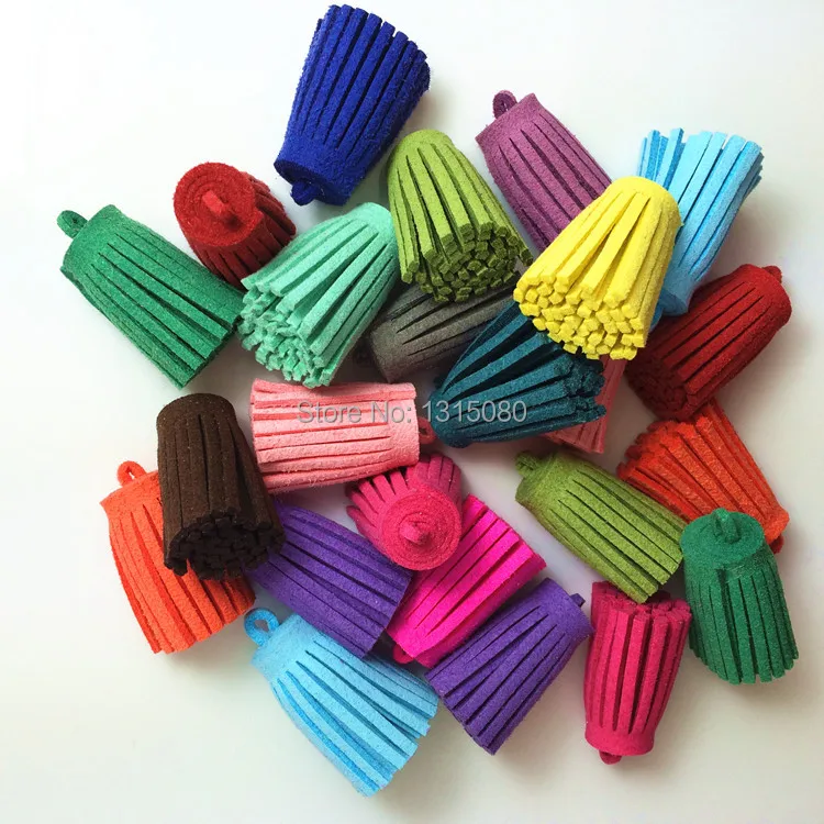 100 шт. 28 мм смешанные ювелирные изделия из замши и кожи кисточка для