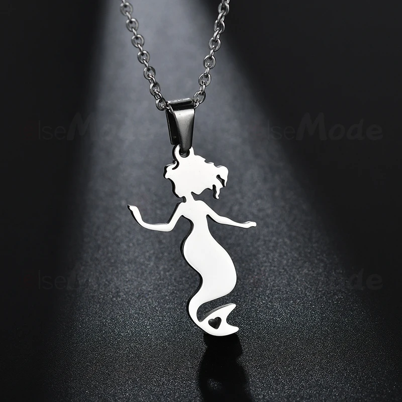 ELSEMODE сказочное ожерелье с подвеской в виде русалки для женщин золото 316L