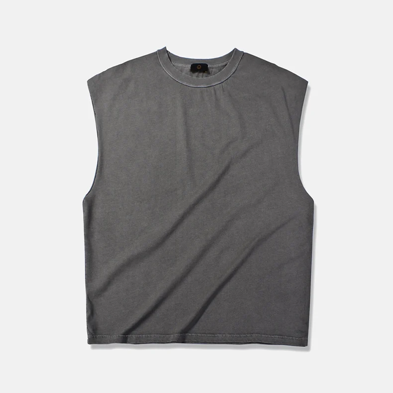 QoolXCWear High Street Жилет негабаритных майка для мужчин хип хоп без рукавов забавные Свободные Стиль Футболка - Цвет: picture color