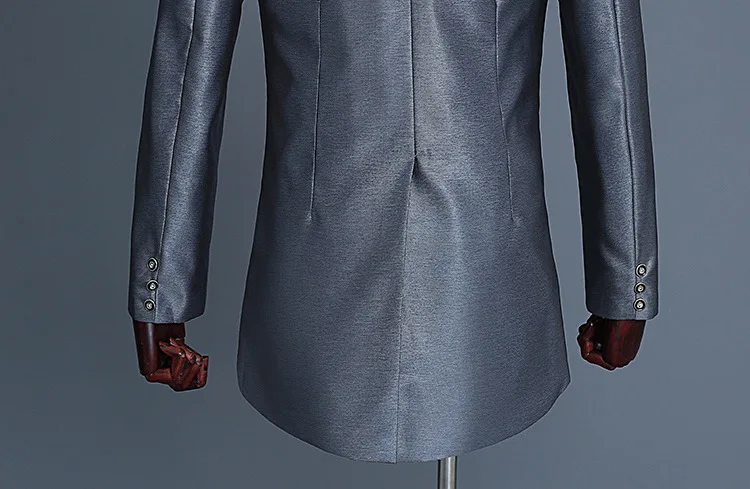 Черный Фрак костюм мужской свадебный смокинг для жениха на выпускной из 2