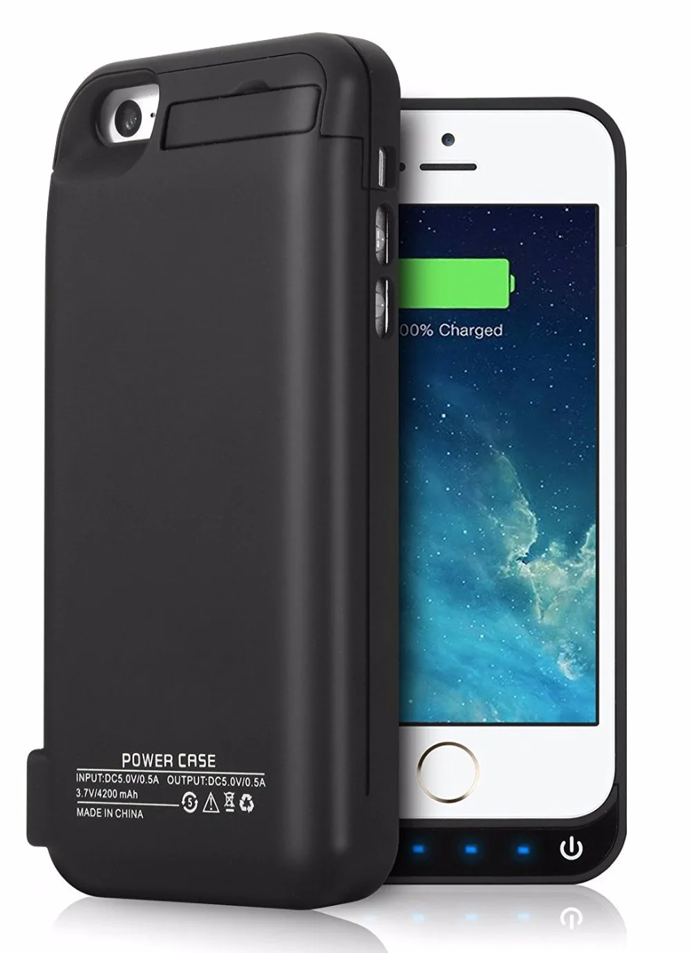 Battery Case For iPhone 5 SE / 5S 5C/ [4200mah] Built in USB Power Bank Capacity (Up to 2X Extra Battery)Screen Protector . | Мобильные