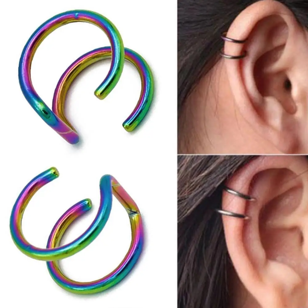1 шт., серьги-манжеты из нержавеющей стали, клипсы, серьги-манжеты для ушей, не пирсинг, серьги для женщин и мужчин, клипсы для ушей, ювелирные аксессуары