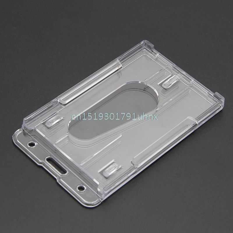 Жесткий пластиковый прозрачный горизонтальный чехол Бейдж с двумя боковыми