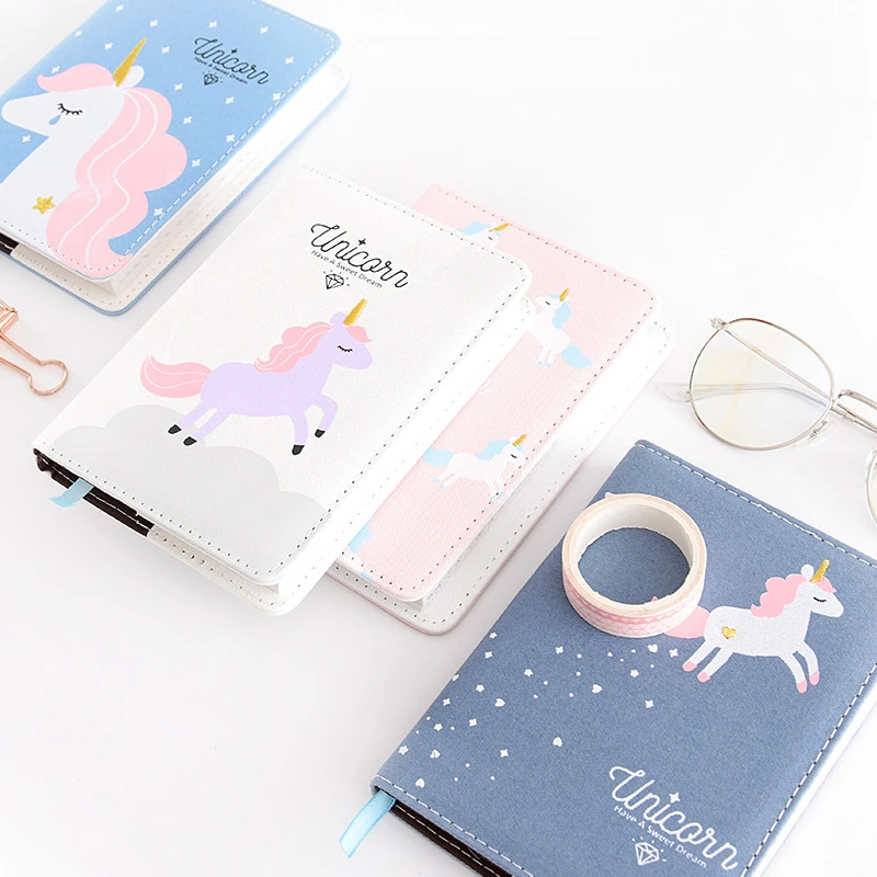 84 листа красочная внутренняя бумага мультфильм Единорог кошка Ткань Обложка